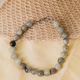 Labradorite Crystal Silver Bracelet